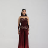 Maroon Ombre Sharara Set