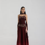 Maroon Ombre Sharara Set