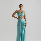 Frozen Blue Saree