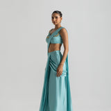 Frozen Blue Saree