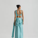 Frozen Blue Saree