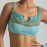 Frozen Blue Saree