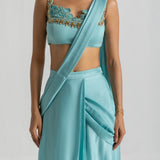 Frozen Blue Saree