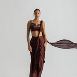 Vintage Brown Saree