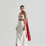 White drape skirt Set