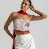 White drape skirt Set